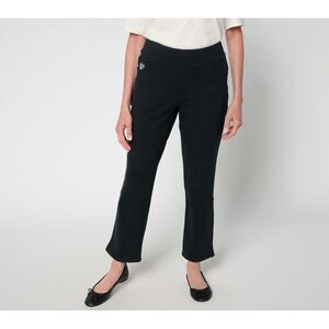 Quacker Factory Women's Plus Sz Pants 3X DreamJeannes Short Flat Black A696905